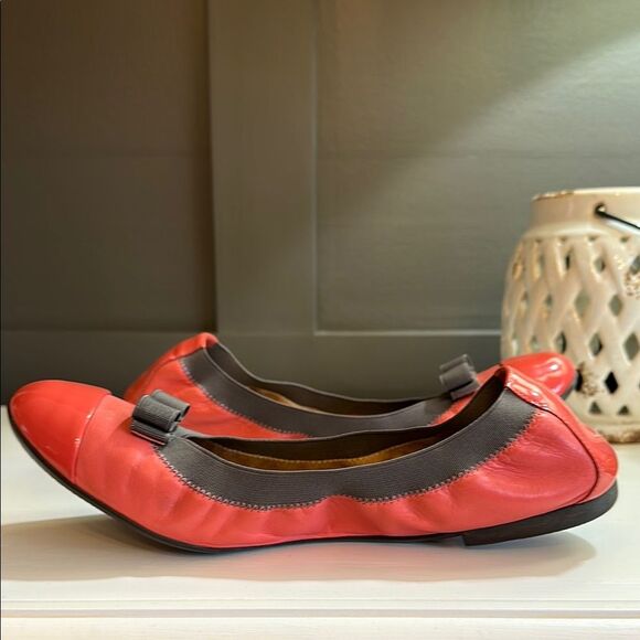 Ferragamo Elasticated Ballet Flats Shoes Sz 10M Made in Italy Coral - Picture 3 of 15